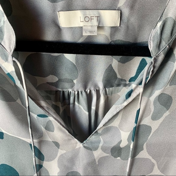 Loft Peasant Style Tie-up Blouse - Shades of Gray - Picture 4 of 5